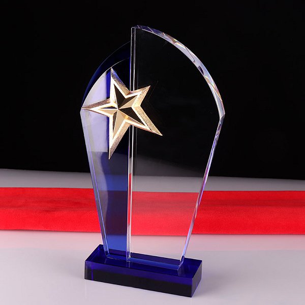 獨特1.2kg星星造型水晶獎盃