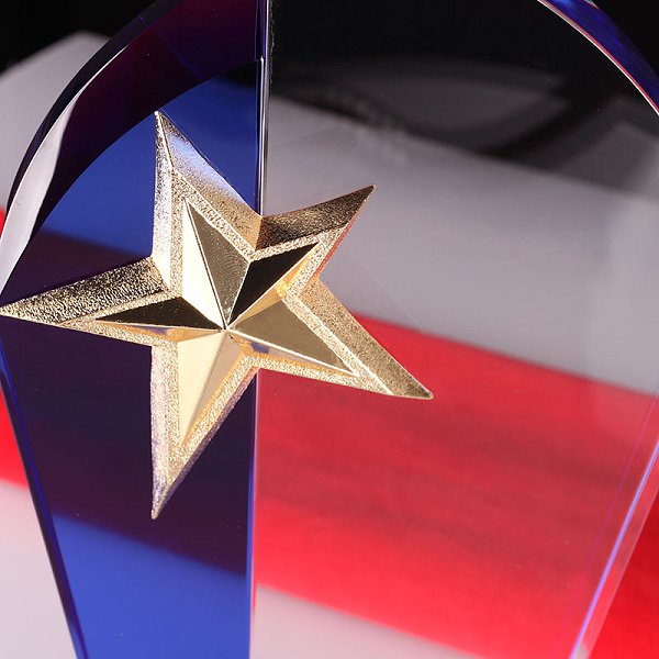 獨特1.2kg星星造型水晶獎盃