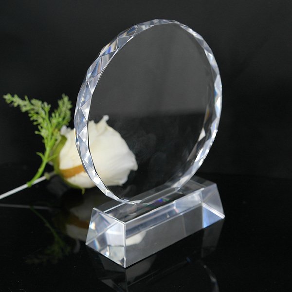 簡約0.7kg圓形水晶獎盃