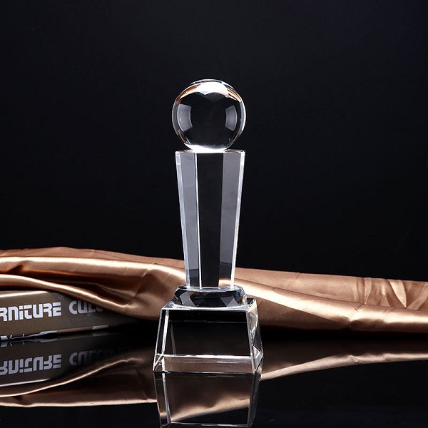 球體1.2kg八角柱狀水晶獎盃