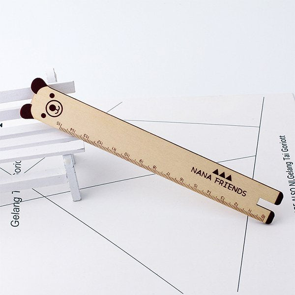 15cm木製可愛動物造型直尺