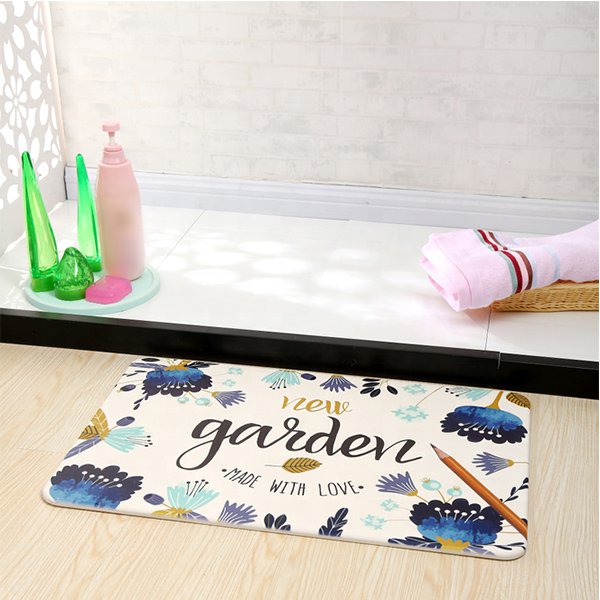 環保防滑抗菌速乾珪藻土印花浴室墊