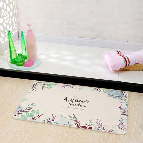 環保防滑抗菌速乾珪藻土印花浴室墊