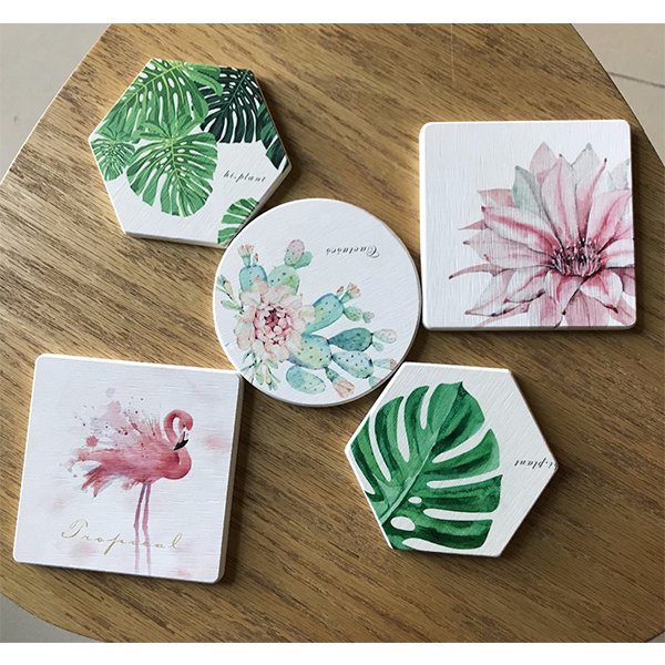 uv印刷環保耐熱珪藻土吸水杯墊