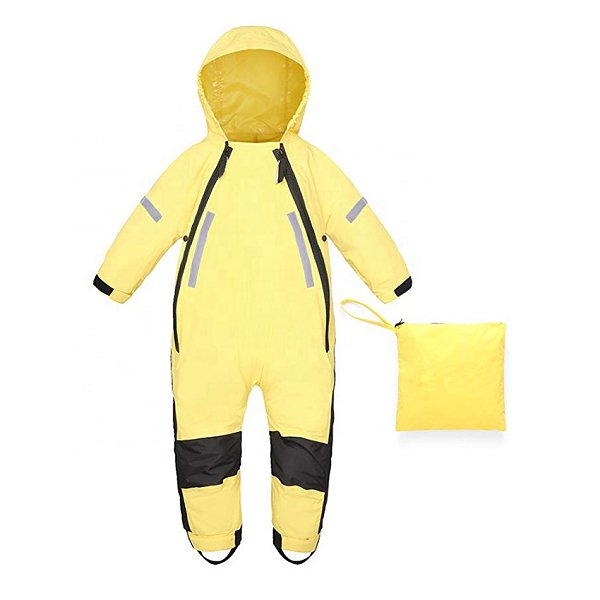 連身式可收納安全反光條兒童雨衣