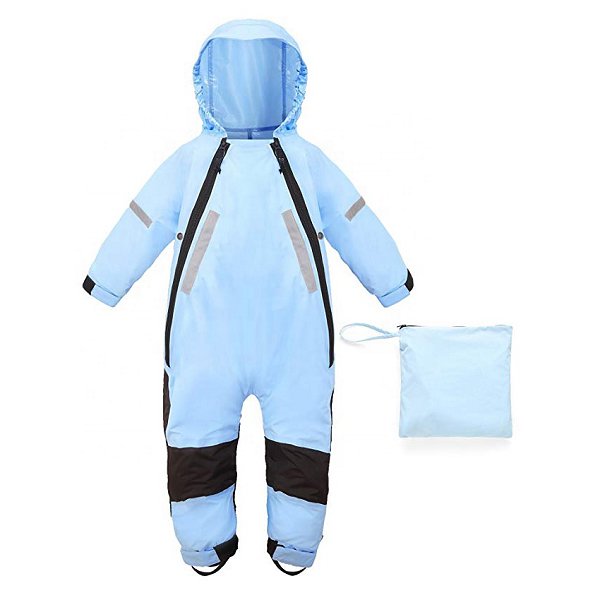 連身式可收納安全反光條兒童雨衣