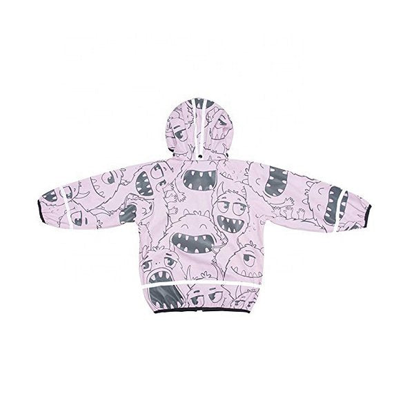 兩件式背帶安全反光條兒童雨衣