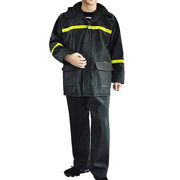 兩件式安全反光條成人雨衣