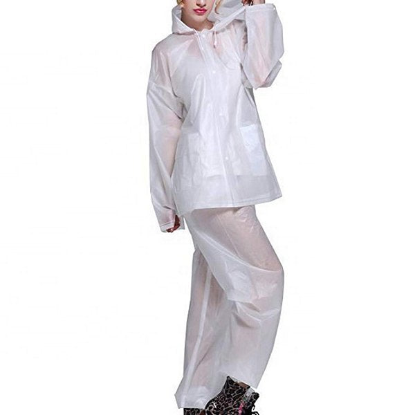 兩件式透氣半透明成人雨衣