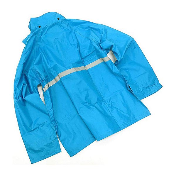兩件式亮色安全反光條成人雨衣