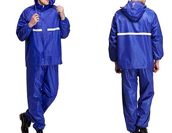 兩件式基本款安全反光條成人雨衣