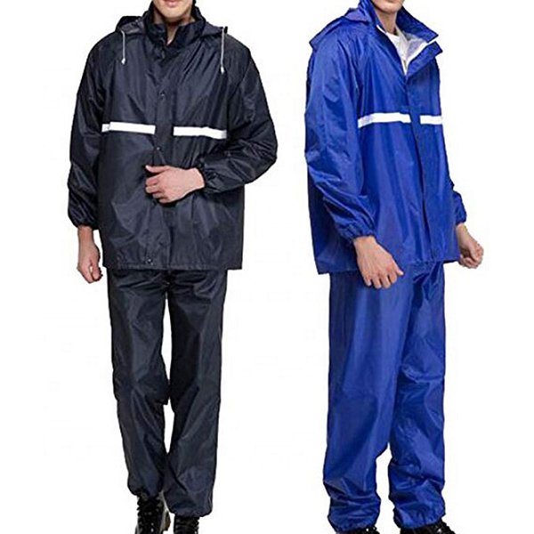 兩件式基本款安全反光條成人雨衣