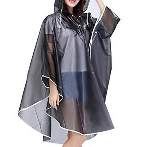 連身式半透明成人雨衣-連帽雨披