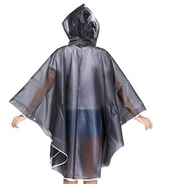 連身式半透明成人雨衣-連帽雨披