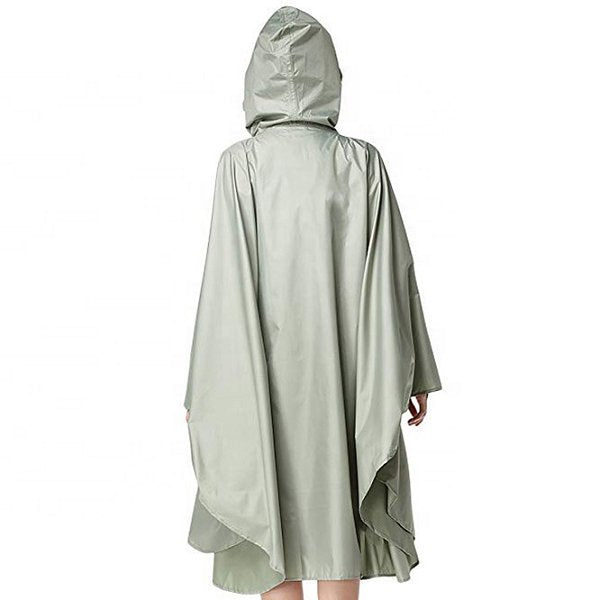 連身式清新配色成人雨衣-連帽雨披