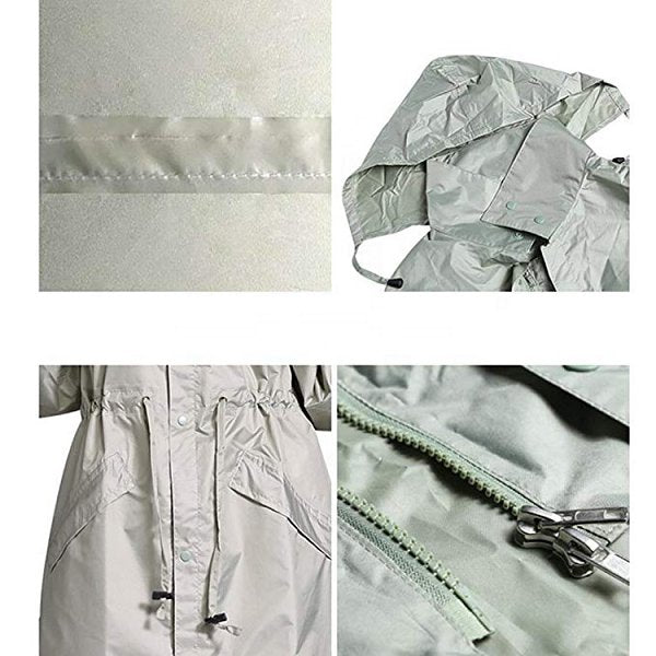 連身式時尚腰部束繩成人雨衣