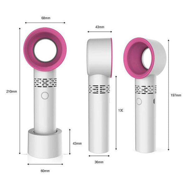 無葉款USB迷你風扇-手持式附風扇架