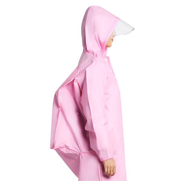 連身式EVA磨砂透明成人雨衣