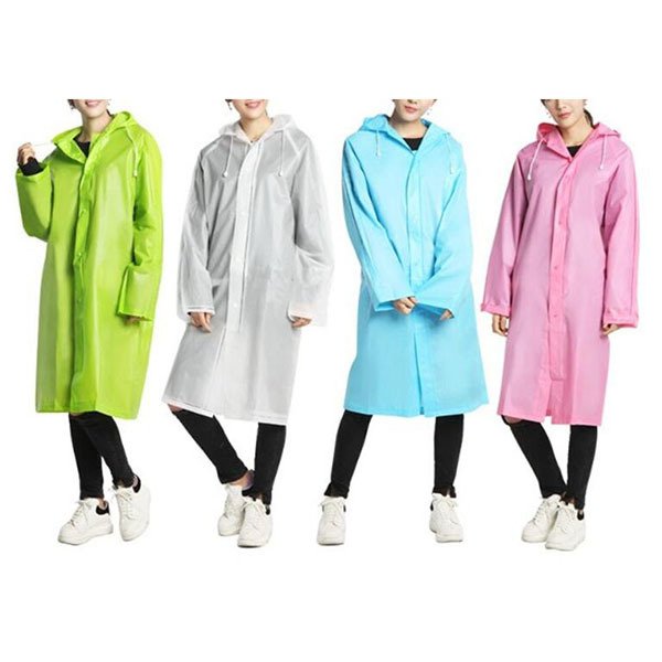 連身式EVA磨砂透明成人雨衣