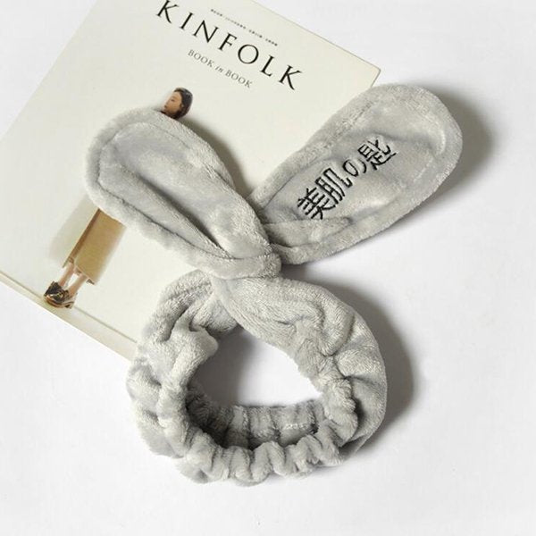 軟鐵絲式可愛兔耳朵洗臉髮帶