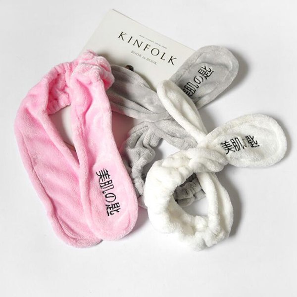 軟鐵絲式可愛兔耳朵洗臉髮帶