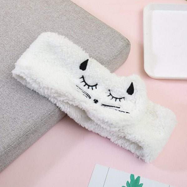 魔鬼氈式可愛貓咪洗臉髮帶