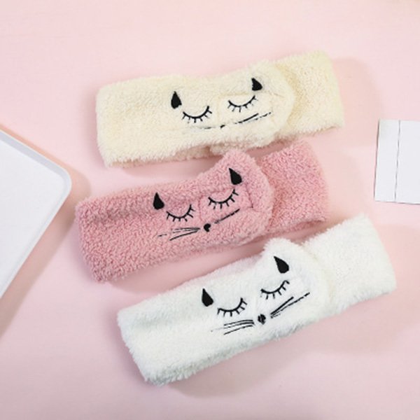 魔鬼氈式可愛貓咪洗臉髮帶