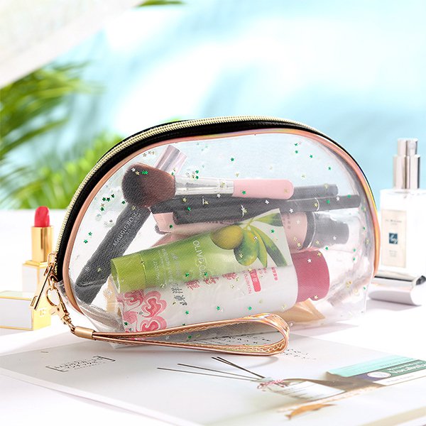 亮粉透明防水旅行盥洗包
