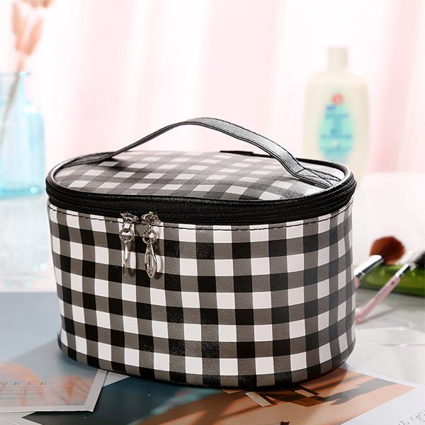 經典格紋旅行盥洗包-PU化妝包