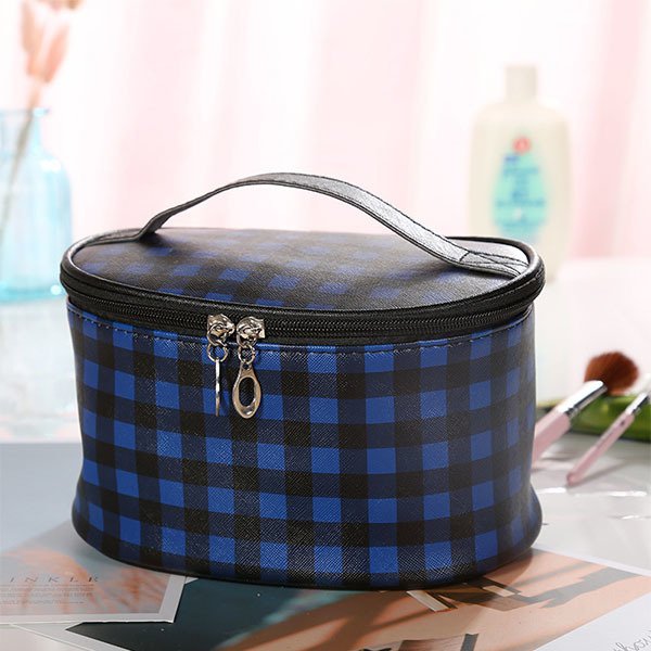 經典格紋旅行盥洗包-PU化妝包