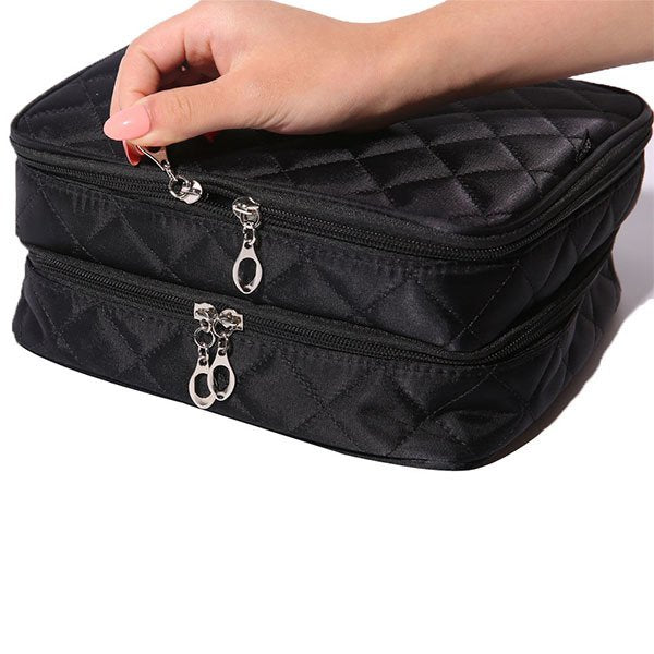 質感雙層旅行盥洗包-尼龍化妝包