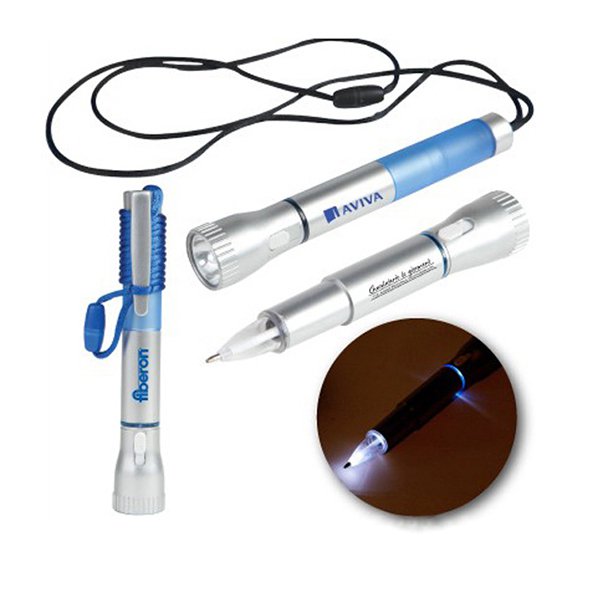 LED手電筒圓珠發光筆附掛繩