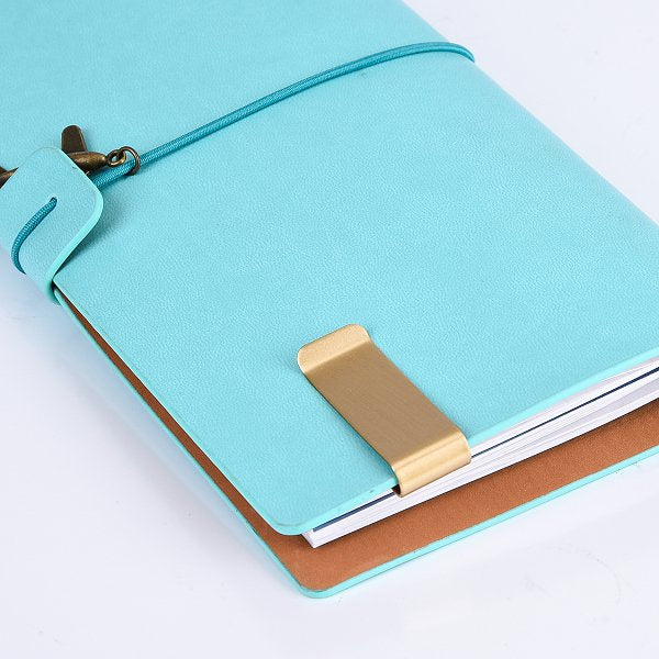 32K筆記本-綁繩式商務PU筆記本加筆夾