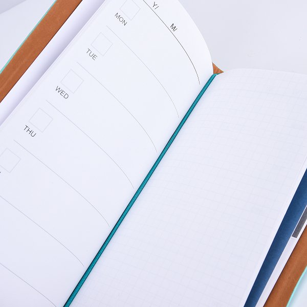 32K筆記本-綁繩式商務PU筆記本加筆夾