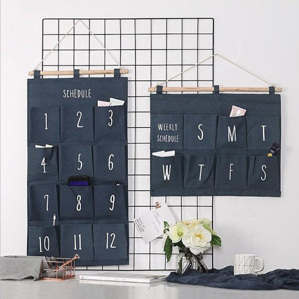 懸掛式門上數字收納袋