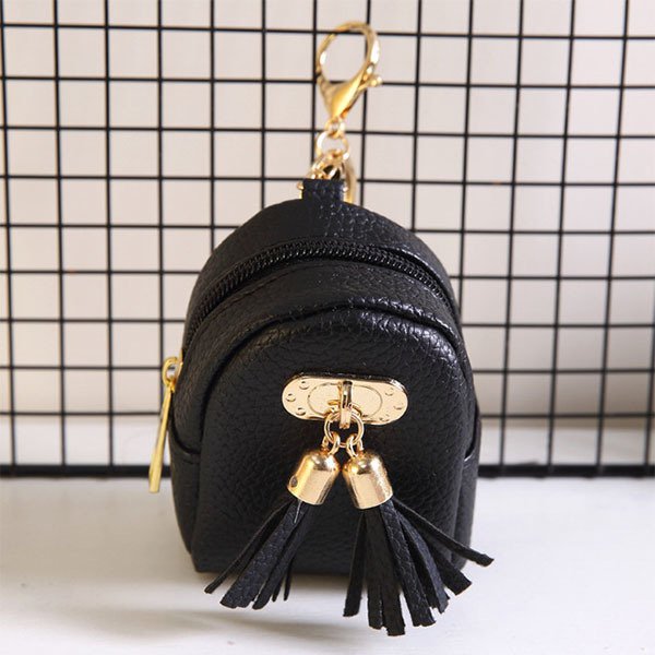 掛扣書包造型錢包-PU皮革零錢包