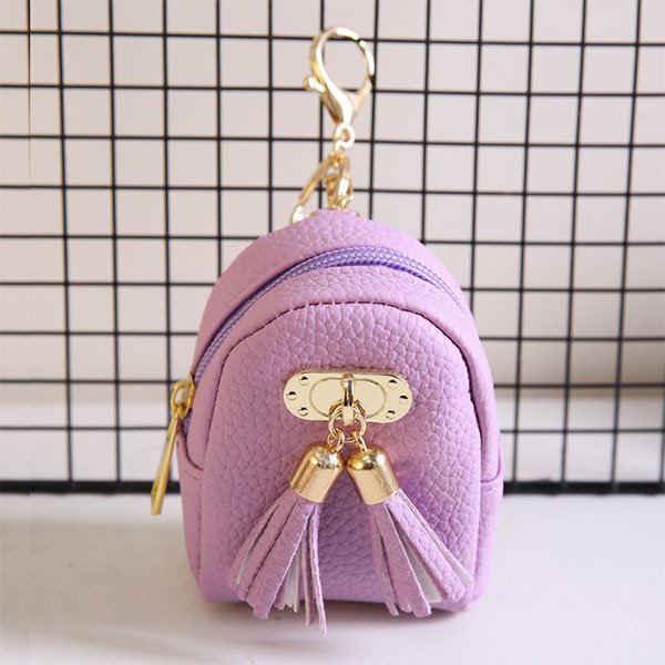 掛扣書包造型錢包-PU皮革零錢包