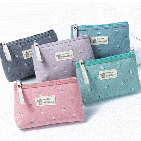 清新小碎花錢包-帆布零錢包
