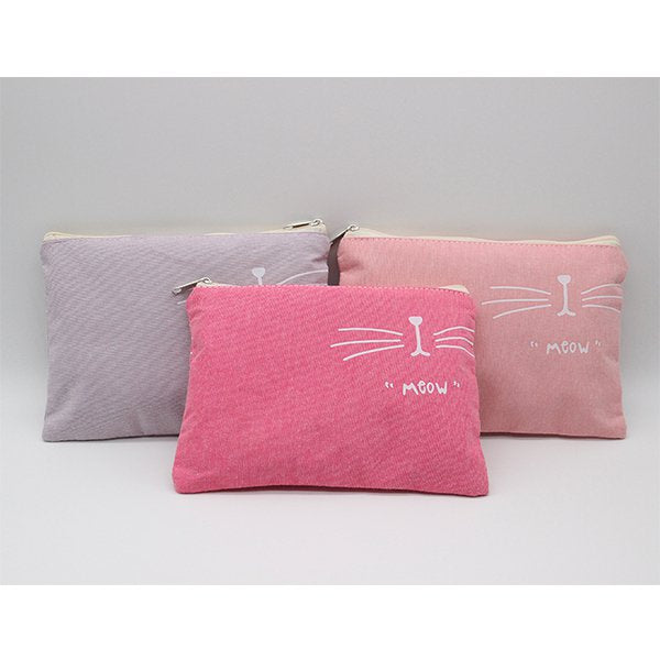 彩色卡通貓咪錢包-帆布零錢包