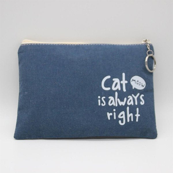 彩色卡通貓咪錢包-帆布零錢包