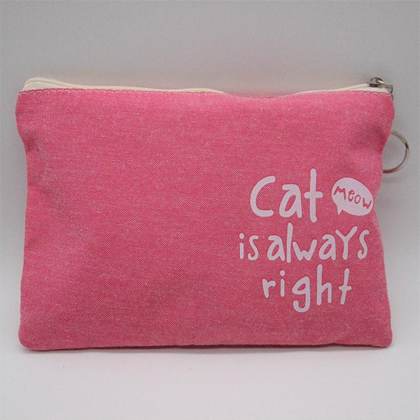 彩色卡通貓咪錢包-帆布零錢包