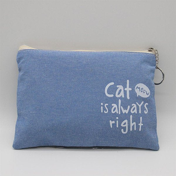 彩色卡通貓咪錢包-帆布零錢包