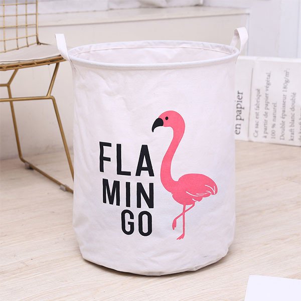 清新風格收納籃-帆布可摺疊洗衣籃