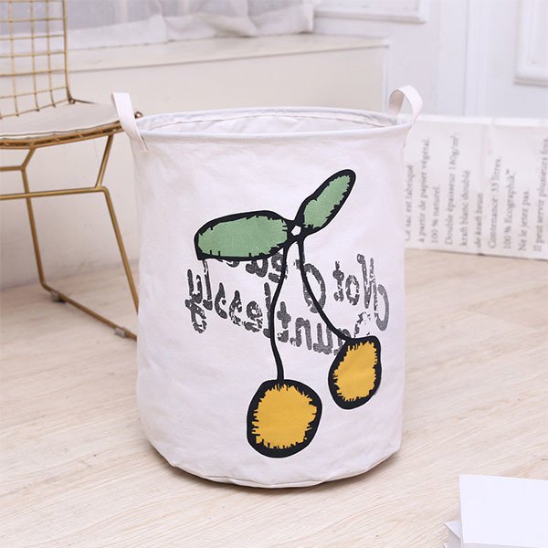 清新風格收納籃-帆布可摺疊洗衣籃