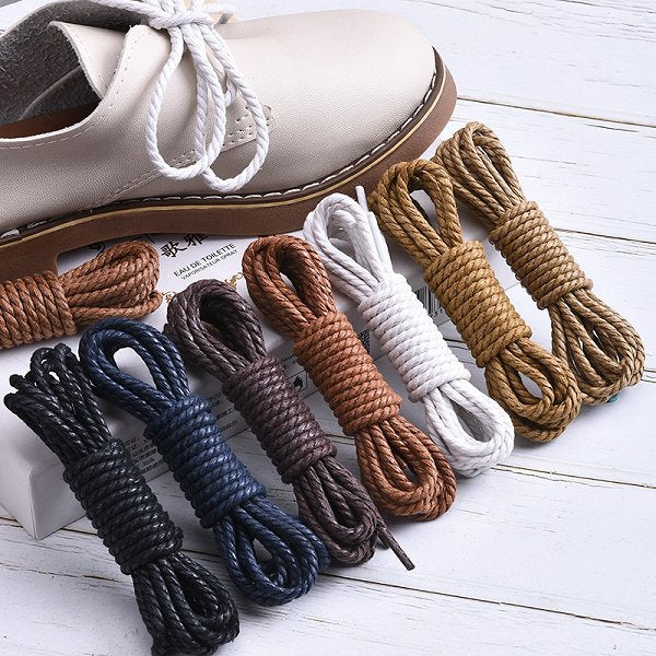 質感三股辮蠟棉鞋帶