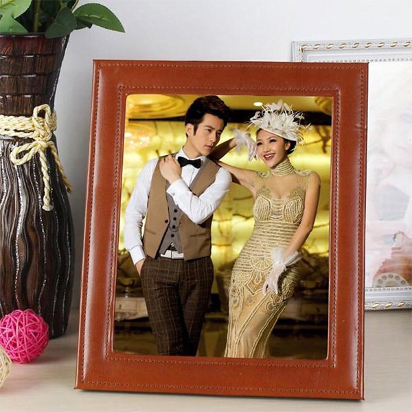 咖啡棕皮革大尺寸相框