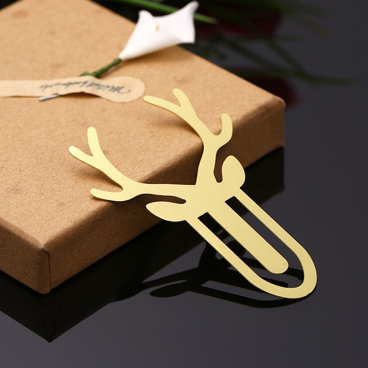客製化鹿頭鏤空金屬書籤