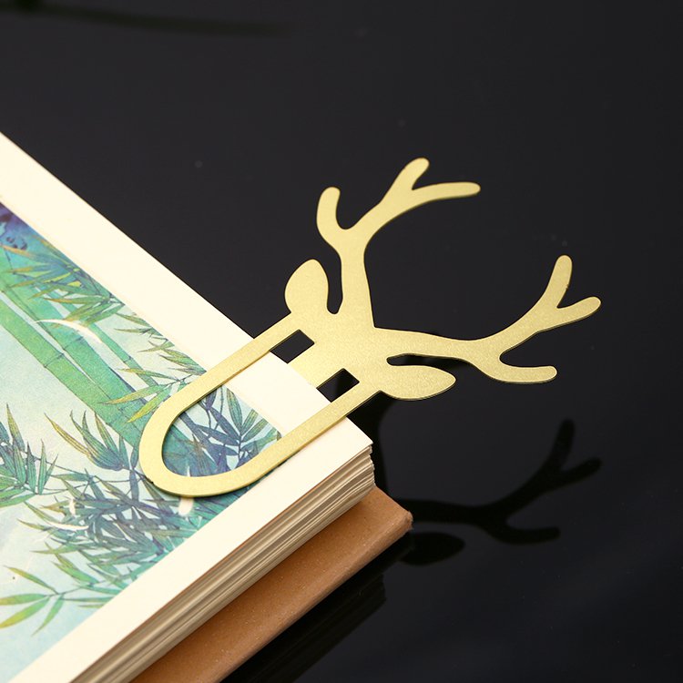 客製化鹿頭鏤空金屬書籤