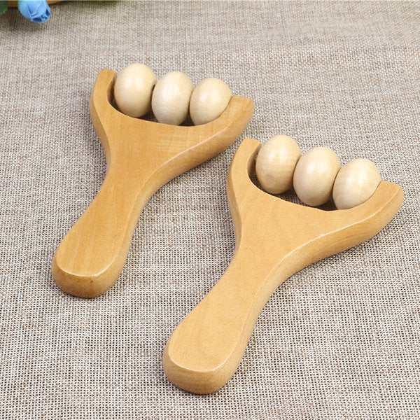臉部按摩滾輪-木製滾輪按摩器