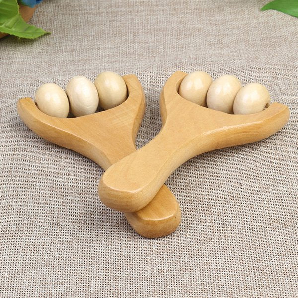 臉部按摩滾輪-木製滾輪按摩器